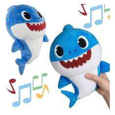 Baby Shark - Pelúcia de 30cm com Música (Daddy Shark)