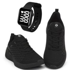 Kit Tênis Esportivo It Shoes Masculino + Relógio Digital-Masculino