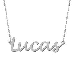 UMAGICBOX Colar de nome infantil personalizado prata esterlina /Natal para crianças, meninas pequenas, Aço inoxidável, Sem pedras preciosas