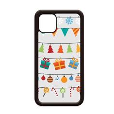 Ilustração de bandeira colorida Merry Christmas para iPhone 12 Pro Max Capa para Apple Mini Mobile Case