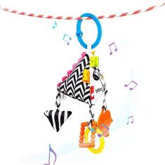  Brinquedos de cadeirinha de carro bebê com chocalhos & dentes, preto e branco H