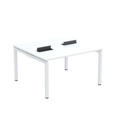 Mesa Plataforma Dupla com Pé de Aço para Coworking 120x120 Pdc12/12/2p Branco