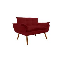 Namoradeira Decorativa para Sala de Estar Opala Suede Bordo - Montanaris Decor