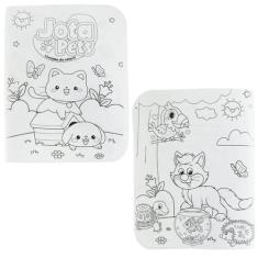 Livro para colorir Infantil e 6 unidades Giz de Cera Cores Fino - Jp B