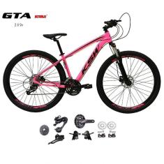 Bicicleta Aro 29 Ksw Xlt Kit 2x9 Gta Sunrun Freio Disco K7 11/36 Pedivela 24/38d Garfo Com Trava - Rosa Tam.15
