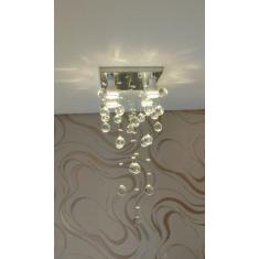 Lustre De Cristal Legítimos K9 Para Sala Com 50cm De Altura - LUZ DECO