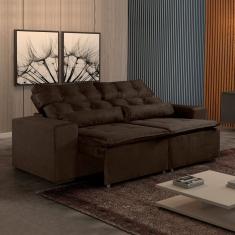 Sofá Retrátil E Reclinável 3 Lugares 194cm Libra Kasacomigo Estofados Marrom
