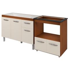 Balcao Cooktop 5 Bocas E Pia 120cm Savana Off White Mobbs Savana Off White