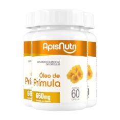 Kit 3 Óleo De Prímula Apisnutri 60 Cápsulas