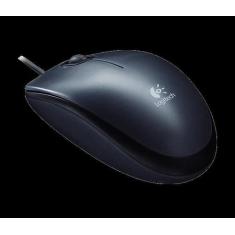 Mouse Óptico Logitech M100 USB - Preto, com Fio, Preto