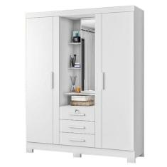 Guarda Roupa Solteiro Capelinha Premium 3 Portas Branco – Zanzini