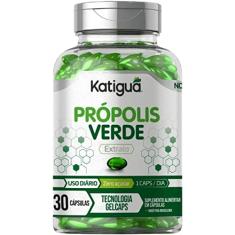 Katiguá, Própolis Verde, Extrato Seco, Sem sabor, 30 Cápsulas Soft Gel • 30 doses, Verde