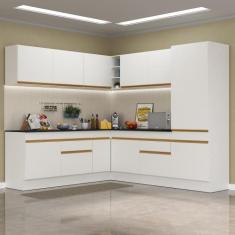 Armário Cozinha Completa de Canto Veneza Multimóveis V2101, Branco/Dou