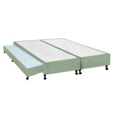 Cama Box Base c/Auxiliar King Poli Tecido Green (193x203x27) - Castor