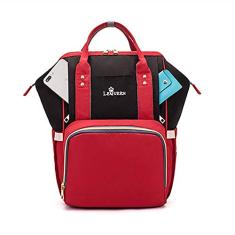 Mochila multifuncional para troca de fraldas, mochila para fraldas de bebê, mochila de viagem, com 2 zonas de separação úmida e seca 30 * 22 * ​​39 cm portátil de alta capacidade