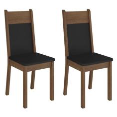 Kit 2 Cadeiras De Jantar 4280 Madesa Rustic/Preto