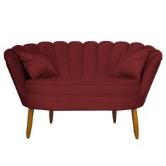 Namoradeira Pétala 2 Lugares Decorativa Veludo Vermelho - Montanaris Decor