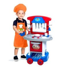 Brinquedo Cozinha Completa C/Fogão Infantil Menino Play Time - Cotipla