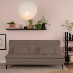 Sofá-Cama Casal 3 Lugares Prince Linho Marrom