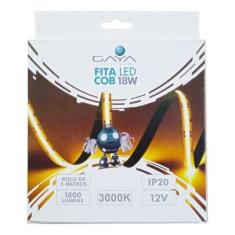 Fita Led Cob 18W 5M 12V IP20 C/ Fonte Qualidade 100% Gaya, Amarelo, Bi