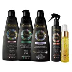 Kit Arvensis Cachos Ondulados 4 Itens + Finalizador Tec Oil