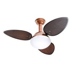 Ventilador De Teto Venti-Delta Jet com 3 Pás Ratan Chocolate / Cobre