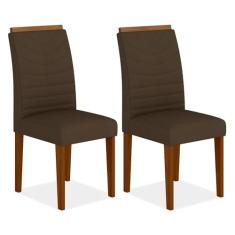 Kit 02 Cadeiras Lima Wood Cinamomo/Marrom - Moveis Arapongas Cinamomo/marrom 04