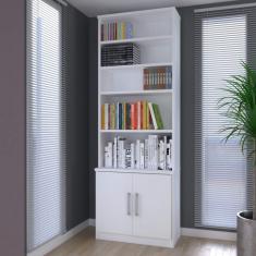 Estante de Livros 4 Portas 5 Prateleiras Foscarini Branco
