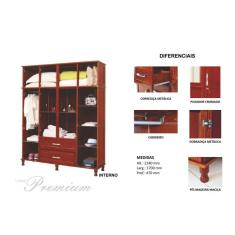 Guarda Roupa Solteiro Com Espelho 8 Portas 2 Gavetas Rio Branco Rodmóveis Mel