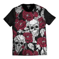Camisa Caveira Mexicana Rosas Florida Swag - Di Nuevo, Preto, P