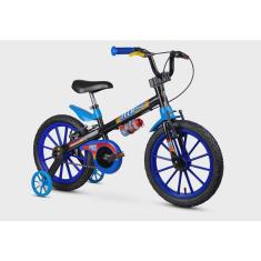 Bicicleta Infantil Aro 16 Com Rodinhas Menino Tech Boys - Nathor - Azul/Preta