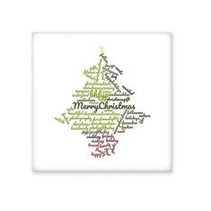 Árvore de Natal Festiva Inverno Wordcloud Azulejo de cerâmica brilhante Decalque de tijolos vitrificados Pedra adornada