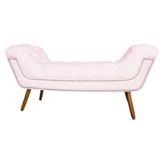 Recamier Calçadeira Estofado Sienna King 195 Cm Corano Rosa Bebe - LM DECOR