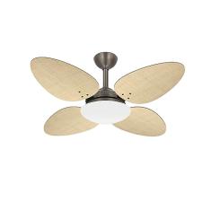 Ventilador Teto Trevo Bronze 4 Pás Palha Quarto Ventax 110V