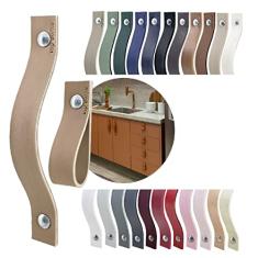 Kit com 20 Puxadores Alça Full Parafuso para Móveis Armário Guarda Roupa Gaveta Porta Baús Caixas Bandeja Cesto Tábua - Cor Textura de Couro