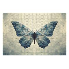 Quebra-cabeça Cognitivo Borboleta Azul 300 peças MDF