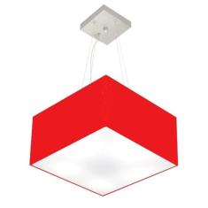 Lustre Pendente Quadrado Md-4005 C pula Em Tecido 21/35x35cm