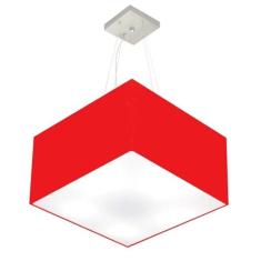 Lustre Pendente Quadrado Md-4075 Cúpula Em Tecido 30/50x50cm