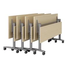 Mesas de Conferência Mesa Dobrável Para Sala De Conferências, 4 Unidades, Mesa De Treinamento Para Seminário Superior Flip Para Sala De Reuniões E Escritório, Mesa Portátil Móvel Moderna Com Rodas(63x