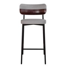 Banqueta Alloa Fixa com 4 Pés 50 X 44,7 X 163,5cm com 1 Unidade Cinza Claro/Café/Preto Epoxi