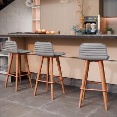 Banqueta Baixa Linea Aço Cobre Assento Assento Cinza