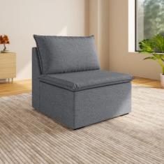 Sofá Modular Central 85cm Zen Cabecasa Madeiramadeira Grafite