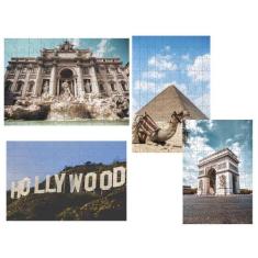 Kit 4 Quebra-cabeças Cognitivos Viagens pelo Mundo de 60 peças - Reido