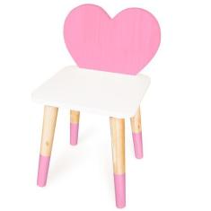Cadeira Infantil de Madeira Coração - Eita Casa Perfeita, Rosa