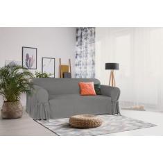 Capa para Sofá de 4 lugares até 2,50m em Brim Peletizado Elegante Algo