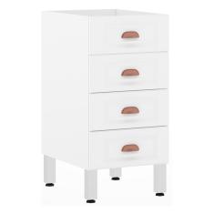 Balcão De Cozinha S/ Tampo 40cm 4 Gavetas Branco Polar