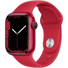 Apple Watch Series 7 GPS 41mm Caixa (PRODUCT)RED de Alumínio Pulseira Esportiva (PRODUCT)RED