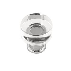 Hickory Hardware 1 pacote com puxadores de armário de cozinha de núcleo sólido, puxadores de armário e cômoda de luxo, puxadores para portas e gavetas, 2,5 cm, criacrílico com cromo, coleção Midway