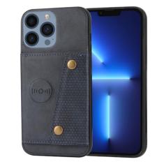 Capa de telefone flip de bolso para cartão para iPhone 14 13 12 11 15 Pro Max XR XS 8 7 Plus Slot Holder Kickstand Capa à prova de choque, azul, para iPhone 14