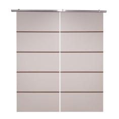 Porta Dupla Branco Prime Frisada Kit Alumínio F03 - 210x140